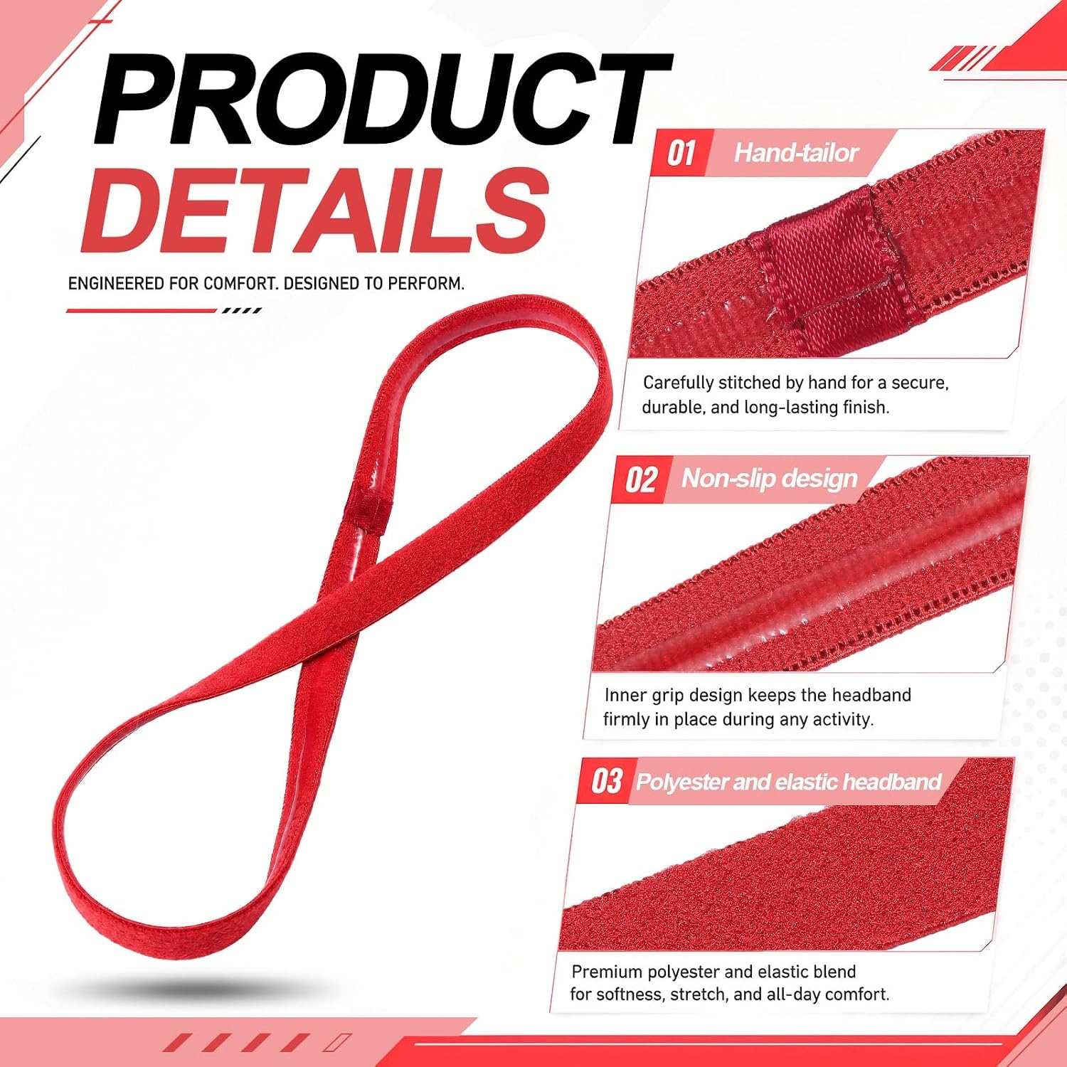 image:image9 Pieces Thick NonSlip Elastic Sport Headbands Elastic Silicone Grip Exercise Hair and Sweatbands for Yoga Assorted ColorsBrown Tones