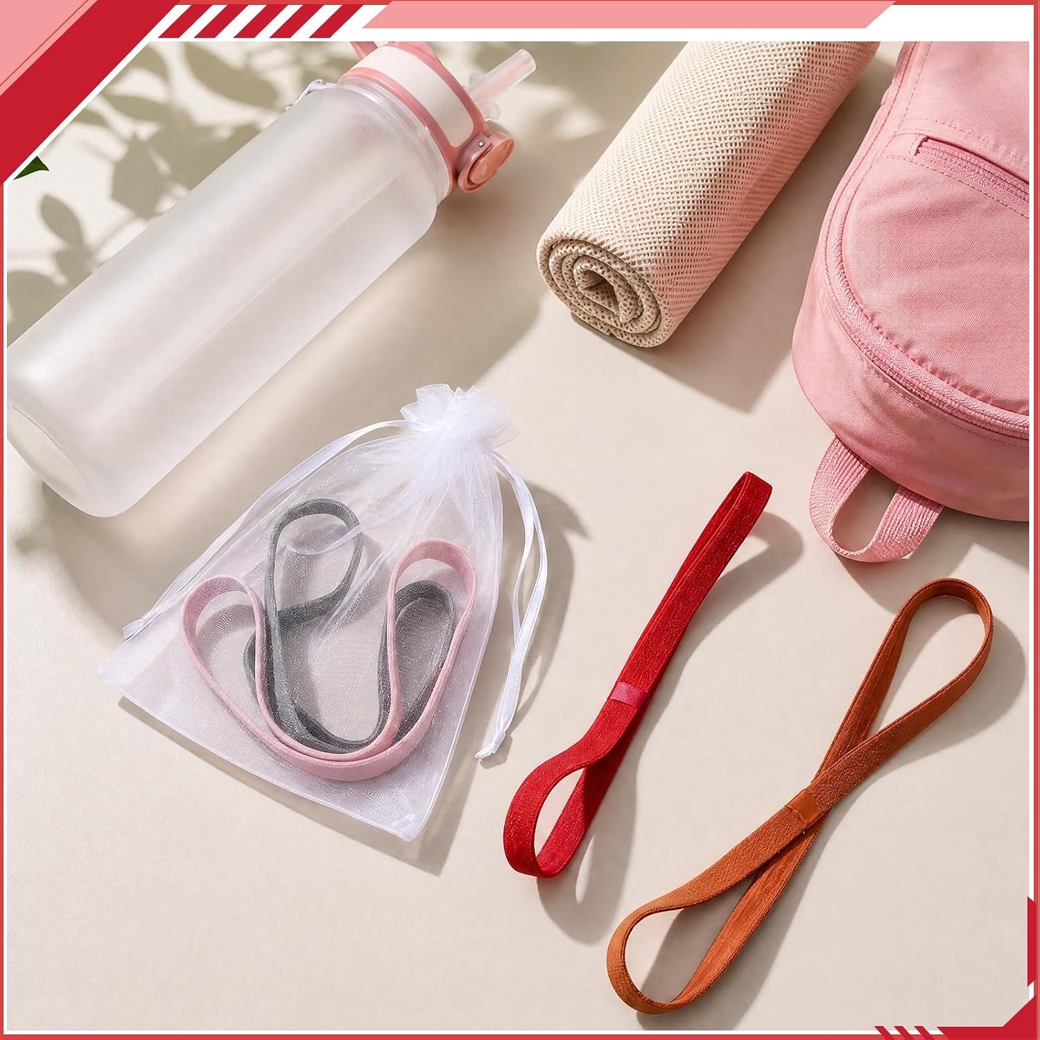 image:image9 Pieces Thick NonSlip Elastic Sport Headbands Elastic Silicone Grip Exercise Hair and Sweatbands for Yoga Assorted ColorsBrown Tones