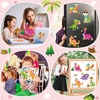 image:image36 Sheets Make a Dinosaur Sticker for Kids Pink Dinosaur Stickers Make Your Own Face Decals DIY Craft Project Girl Kids Dino Theme Birthday Party Favor