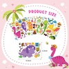 image:image36 Sheets Make a Dinosaur Sticker for Kids Pink Dinosaur Stickers Make Your Own Face Decals DIY Craft Project Girl Kids Dino Theme Birthday Party Favor