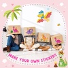 image:image36 Sheets Make a Dinosaur Sticker for Kids Pink Dinosaur Stickers Make Your Own Face Decals DIY Craft Project Girl Kids Dino Theme Birthday Party Favor