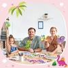 image:image36 Sheets Make a Dinosaur Sticker for Kids Pink Dinosaur Stickers Make Your Own Face Decals DIY Craft Project Girl Kids Dino Theme Birthday Party Favor