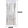 image:image4 Pack Foil Curtains Metallic Fringe Curtains Shimmer Curtain for Birthday Wedding Disco Party Decorations SilverSilver