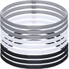 image:image9 Pieces Thick NonSlip Elastic Sport Headbands Elastic Silicone Grip Exercise Hair and Sweatbands for Yoga Black White Gray