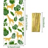 image:imageSumind 100 Pieces Jungle Safari Animal Cellophane Treat Bags Safari Animal Palm Leaves Plastic Candy Goodie Party Gifts Bags with Gold Twist Ties for Wild One Baby Shower Birthday Party Favors