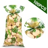 image:imageSumind 100 Pieces Jungle Safari Animal Cellophane Treat Bags Safari Animal Palm Leaves Plastic Candy Goodie Party Gifts Bags with Gold Twist Ties for Wild One Baby Shower Birthday Party Favors