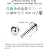 image:imageSumind 20 Pieces 16g Tragus Piercing Jewelry Body Nose Piercing Labret Bars Crystal Style Ball for Women Men20 StylesSilver AB Color 8 mm