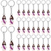 image:imageSumind 24 Pcs Jesus Figurine Christian Keychain Religious Keychain Bulk Classic Christian Rings for ChristWhite Skin ClassicMulticolorPurple