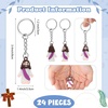 image:imageSumind 24 Pcs Jesus Figurine Christian Keychain Religious Keychain Bulk Classic Christian Rings for ChristWhite Skin ClassicMulticolorPurple