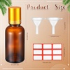 image:imageSumind 24 Sets Clear 30ml Roller Glass Bottle Essential Oil with Stainless Steel Refillable Sample Container Brown Empty Roller Bottle Applicator with Funnel Sticker for TravelGold