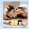 image:imageSumind 24 Sets Clear 30ml Roller Glass Bottle Essential Oil with Stainless Steel Refillable Sample Container Brown Empty Roller Bottle Applicator with Funnel Sticker for TravelClear