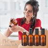 image:imageSumind 24 Sets Clear 30ml Roller Glass Bottle Essential Oil with Stainless Steel Refillable Sample Container Brown Empty Roller Bottle Applicator with Funnel Sticker for TravelAmber