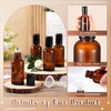 image:imageSumind 24 Sets Clear 30ml Roller Glass Bottle Essential Oil with Stainless Steel Refillable Sample Container Brown Empty Roller Bottle Applicator with Funnel Sticker for TravelAmber