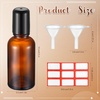 image:imageSumind 24 Sets Clear 30ml Roller Glass Bottle Essential Oil with Stainless Steel Refillable Sample Container Brown Empty Roller Bottle Applicator with Funnel Sticker for TravelAmber