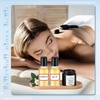 image:imageSumind 24 Sets Clear 30ml Roller Glass Bottle Essential Oil with Stainless Steel Refillable Sample Container Brown Empty Roller Bottle Applicator with Funnel Sticker for TravelClear