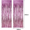 image:imageSumind 3 Pack Metallic Tinsel Curtains Foil Fringe Shimmer Curtain Door Window Decoration for Birthday Wedding Party Pink