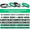 image:imageSumind 36 Pieces Class of 2026 Silicone Bracelets Silicone Graduation Bracelets Congrats Grad Celebrating Wristbands for Teacher Students Gift College University Graduation Party SuppliesRed BlackGreen