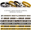 image:imageSumind 36 Pieces Class of 2026 Silicone Bracelets Silicone Graduation Bracelets Congrats Grad Celebrating Wristbands for Teacher Students Gift College University Graduation Party SuppliesRed BlackGold  Black