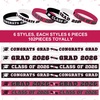 image:imageSumind 36 Pieces Class of 2026 Silicone Bracelets Silicone Graduation Bracelets Congrats Grad Celebrating Wristbands for Teacher Students Gift College University Graduation Party SuppliesRed BlackMaroon