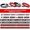image:imageSumind 36 Pieces Class of 2026 Silicone Bracelets Silicone Graduation Bracelets Congrats Grad Celebrating Wristbands for Teacher Students Gift College University Graduation Party SuppliesRed BlackRed  Black
