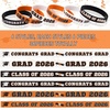 image:imageSumind 36 Pieces Class of 2026 Silicone Bracelets Silicone Graduation Bracelets Congrats Grad Celebrating Wristbands for Teacher Students Gift College University Graduation Party SuppliesRed BlackOrange