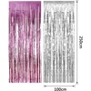 image:imageSumind 4 Pack Foil Curtains Metallic Fringe Curtains Shimmer Curtain for Birthday Wedding Party Christmas Decorations Silver and Pink
