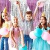image:imageSumind 4 Pack Foil Curtains Metallic Fringe Curtains Shimmer Curtain for Birthday Wedding Party Christmas Decorations Silver and Pink