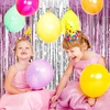 image:imageSumind 4 Pack Foil Curtains Metallic Fringe Curtains Shimmer Curtain for Birthday Wedding Party Christmas Decorations Silver and Pink