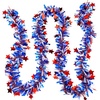 image:image197 Feet 4th of July Patriotic Tinsel Garland Red White Blue Garland Artificial Independence Day Metallic Twist 250th Hanging Decor Fireplace Wreath Decor for Staircase Railing