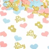 image:image240 Pieces Gender Reveal Confetti Baby Shower Heart Glitter Baby Clothes Confetti Party Table Decoration for Gender Reveal Party Table Wedding DecorPink Blue GoldPink  Blue  Gold