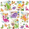 image:image36 Sheets Make a Dinosaur Sticker for Kids Pink Dinosaur Stickers Make Your Own Face Decals DIY Craft Project Girl Kids Dino Theme Birthday Party Favor