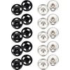 image:imageSumind 100 Sets Sewon Snap Buttons Metal Snap Fastener Press Button for Sewing Clothing Black and Silvery 10mm