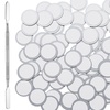 image:imageSumind 101 Pack Metal Stickers for Eyeshadow Palette Set Includes 1 Makeup Depotting Tool Adhesive Empty Metal Makeup Colorful Palette Stickers50 Pcs Square 50 Pcs Round100 Pcs Round