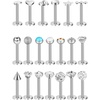 image:imageSumind 20 Pieces 16g Tragus Piercing Jewelry Body Nose Piercing Labret Bars Crystal Style Ball for Women Men20 StylesSilver AB Color 8 mm