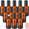 image:imageSumind 24 Sets Clear 30ml Roller Glass Bottle Essential Oil with Stainless Steel Refillable Sample Container Brown Empty Roller Bottle Applicator with Funnel Sticker for TravelAmber