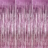 image:imageSumind 3 Pack Metallic Tinsel Curtains Foil Fringe Shimmer Curtain Door Window Decoration for Birthday Wedding Party Pink