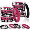 image:imageSumind 36 Pieces Class of 2026 Silicone Bracelets Silicone Graduation Bracelets Congrats Grad Celebrating Wristbands for Teacher Students Gift College University Graduation Party SuppliesRed BlackMaroon