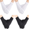 image:imageSumind 4 Pairs black Gloves for Men spandex Cotton Gloves Dress Costume for Formal Tuxedo Guard ParadeWhite  Black