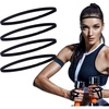 image:imageSumind 4 Pieces Thick NonSlip Elastic Sport Men Thin Headbands Football Hair Headbands for WomenBlack