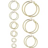 image:imageSumind 6 Pairs Clip on Hoop Earrings Hoop Gold Earrings Non Piercing Earrings Set for Women 6 Sizes