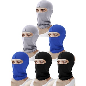 image:image6 Pieces Balaclava Face Cover Sun Protection Cover Breathable Long Neck Cover for Outdoor Activities Dark Blue Light Grey Black