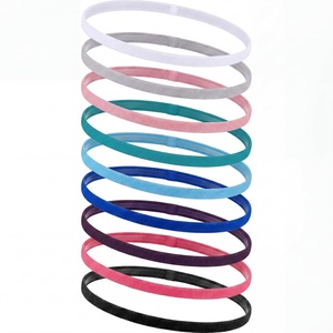 image:image9 Pieces Thick NonSlip Elastic Sport Headbands Elastic Silicone Grip Exercise Hair and Sweatbands for Yoga Assorted ColorsAssorted Colors