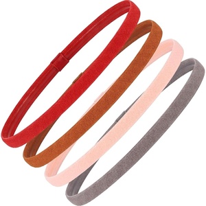image:image9 Pieces Thick NonSlip Elastic Sport Headbands Elastic Silicone Grip Exercise Hair and Sweatbands for Yoga Assorted ColorsBrown Tones