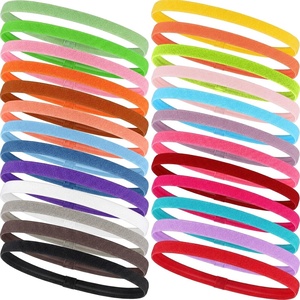 image:image9 Pieces Thick NonSlip Elastic Sport Headbands Elastic Silicone Grip Exercise Hair and Sweatbands for Yoga Assorted ColorsMixed Colors