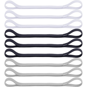 image:image9 Pieces Thick NonSlip Elastic Sport Headbands Elastic Silicone Grip Exercise Hair and Sweatbands for Yoga Black White Gray