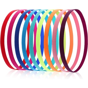 image:image9 Pieces Thick NonSlip Elastic Sport Headbands Elastic Silicone Grip Exercise Hair and Sweatbands for Yoga Candy Color