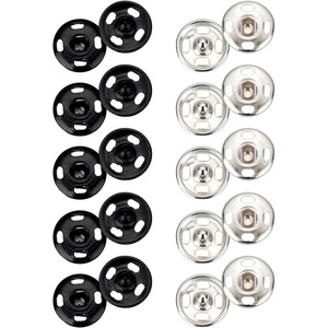 image:imageSumind 100 Sets Sewon Snap Buttons Metal Snap Fastener Press Button for Sewing Clothing Black and Silvery 10mm