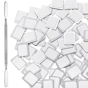 image:imageSumind 101 Pack Metal Stickers for Eyeshadow Palette Set Includes 1 Makeup Depotting Tool Adhesive Empty Metal Makeup Colorful Palette Stickers50 Pcs Square 50 Pcs Round100 Pcs Square
