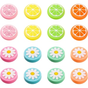 image:imageSumind 16 Pieces Replacement Cute Fruit Lemon and Flower Design Thumb Grip Caps Analog Stick Cover Joystick Cap Soft Silicone Cover Compatible with Nintendo Switch Switch Lite and JoyCon Controller