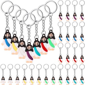 image:imageSumind 24 Pcs Jesus Figurine Christian Keychain Religious Keychain Bulk Classic Christian Rings for ChristWhite Skin ClassicMulticolorMulticolor